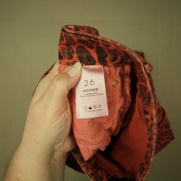 Mother High Waisted Looker Ankle Fray Jeans Women's Size 26 Animal Attraction - Picture 9 of 12